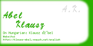 abel klausz business card